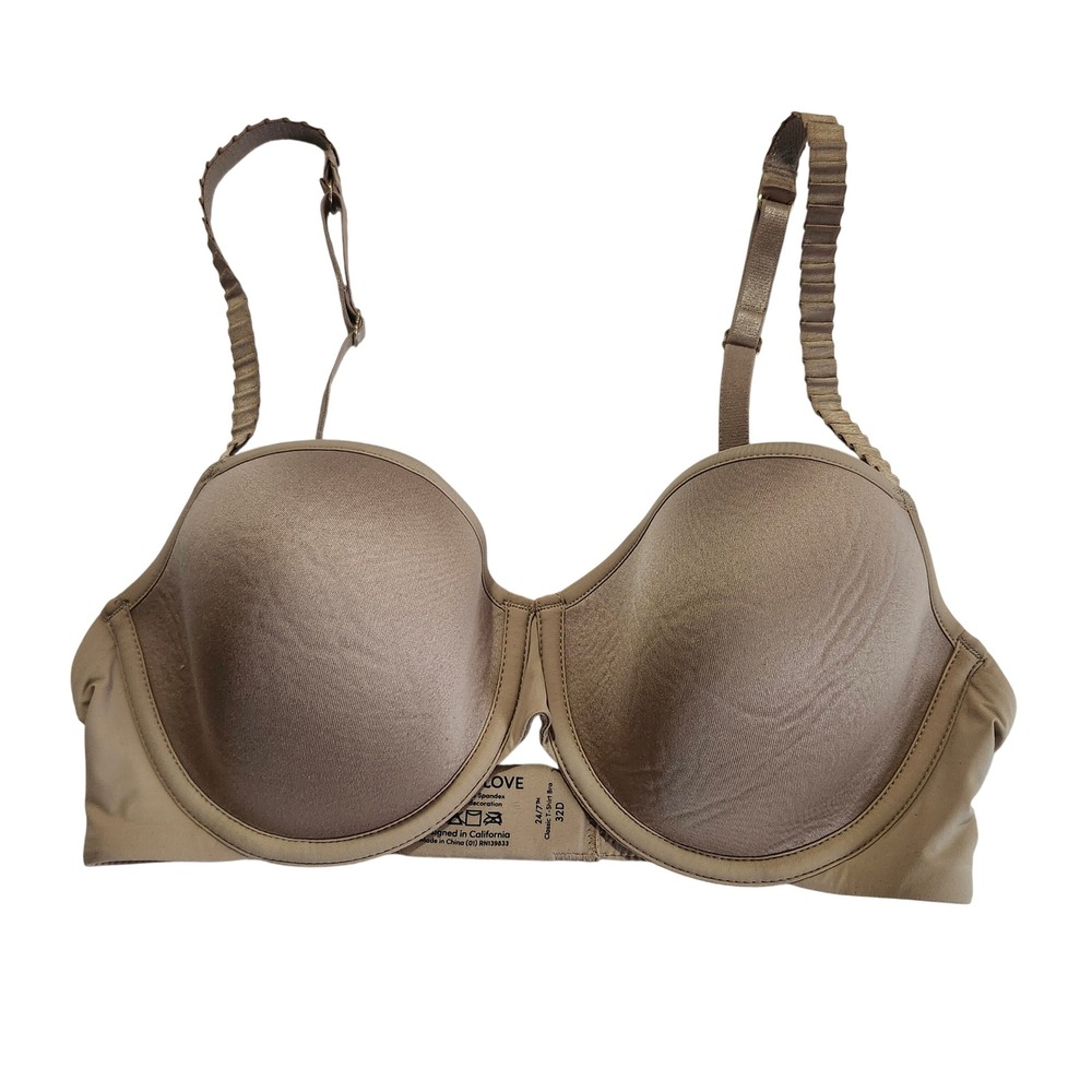 ThirdLove 24/7 Classic T-Shirt Bra Womens 32D Taupe Brown Underwire Padded
